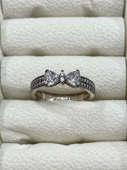 Pandora Sparkling Bow Double-row Ring (Silver)