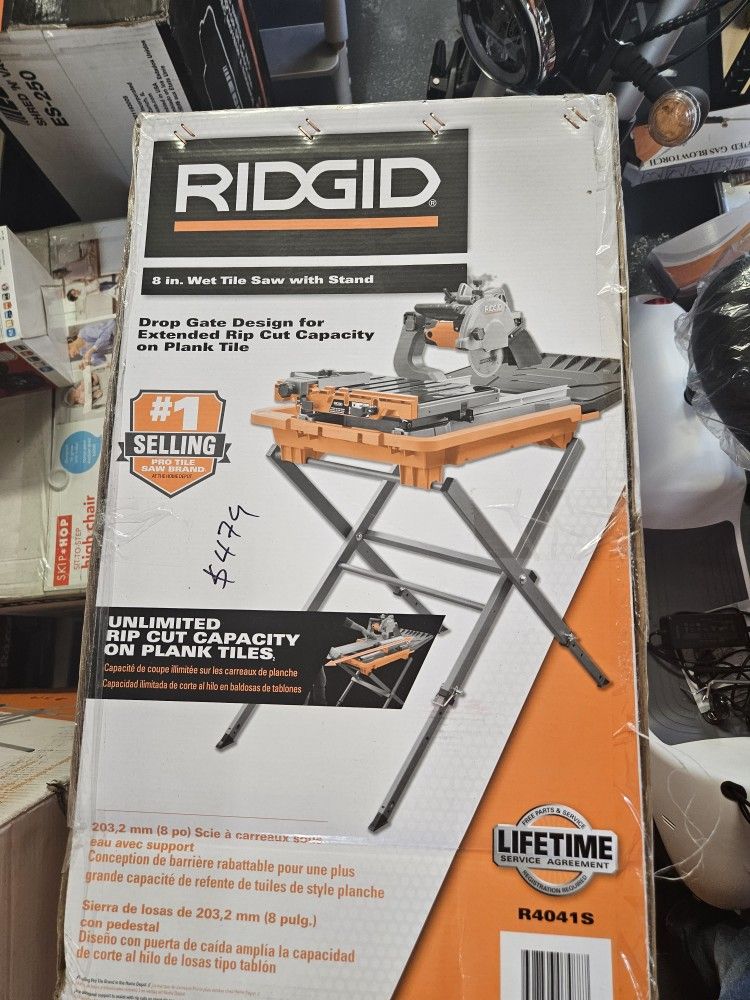 Ridgid 8 In Wet Tile Saw With Stand 