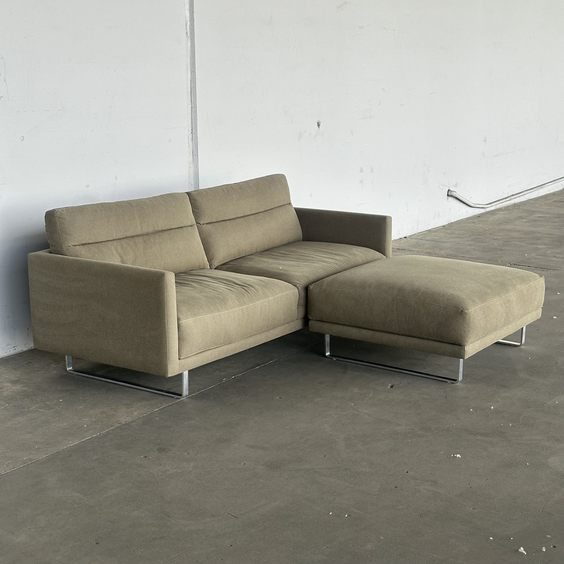American Leather Down Sofa With Ottoman -Delivered