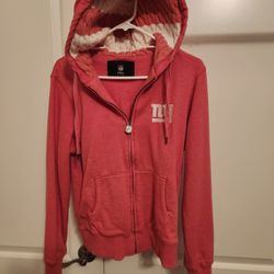 Woman's Pink NFL New York Giants Sweater/Hoodie With Zipper