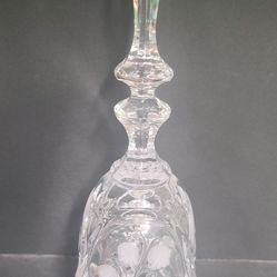 Beautiful Vintage Etched Lilly Of The Valley Crystal Bell 
