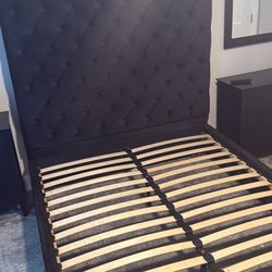 Black Velvet Queens Size Bed Frame