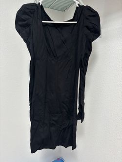 S black formal dress deep back stretch fabric