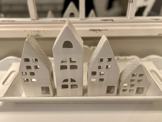 Christmas Farmhouse Ceramic Houses Hobby Lobby NEW