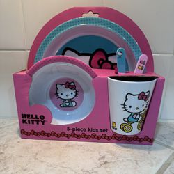 Hello Kitty 5 Piece Kids Plate Set