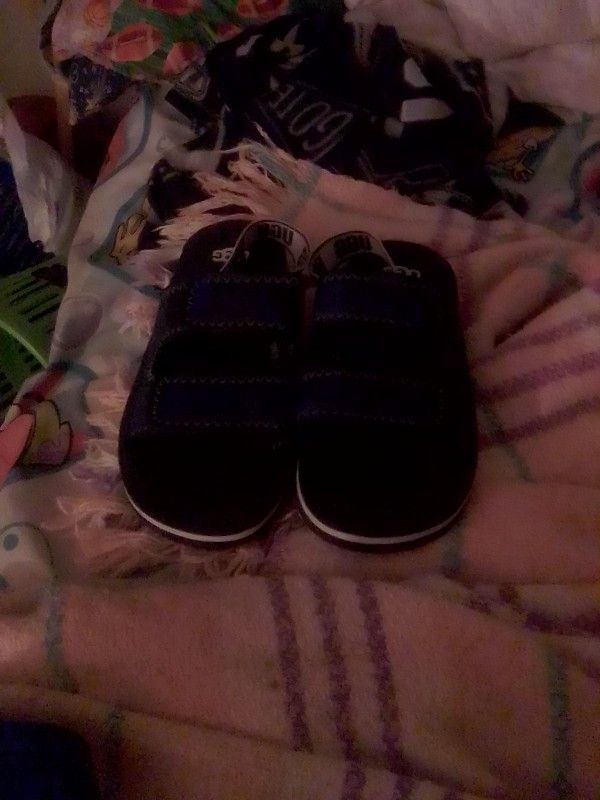 Dark Blue And White Slingback UGGs For Kids 