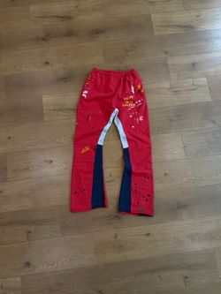 Gallery Dept. Red Painted Flare Sweatpants