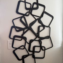Modern Metal Wall Art – Black Geometric Design