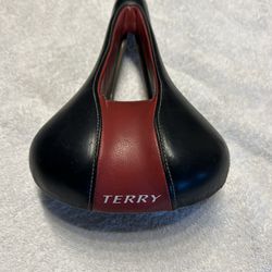 vtg TERRY Liberator Specific Leather BICYCLE Seat SADDLE  Red / Black