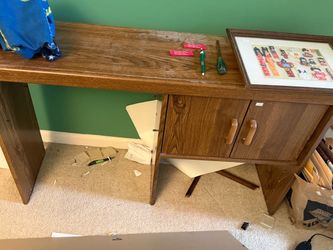 Wood Desk Top Hutch with Cabinet Storage