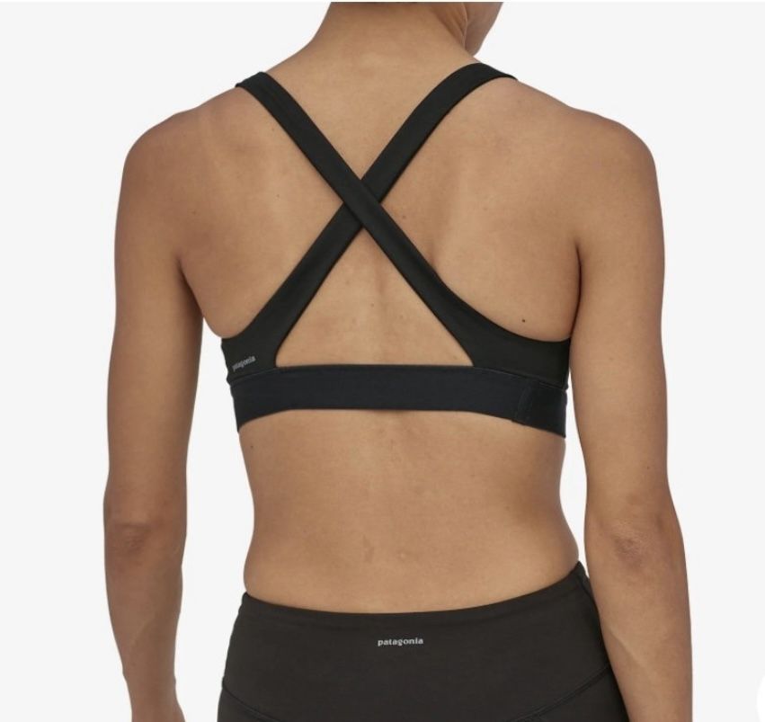 Patagonia Switch Back Black Crisscross Sports Bra SZ S