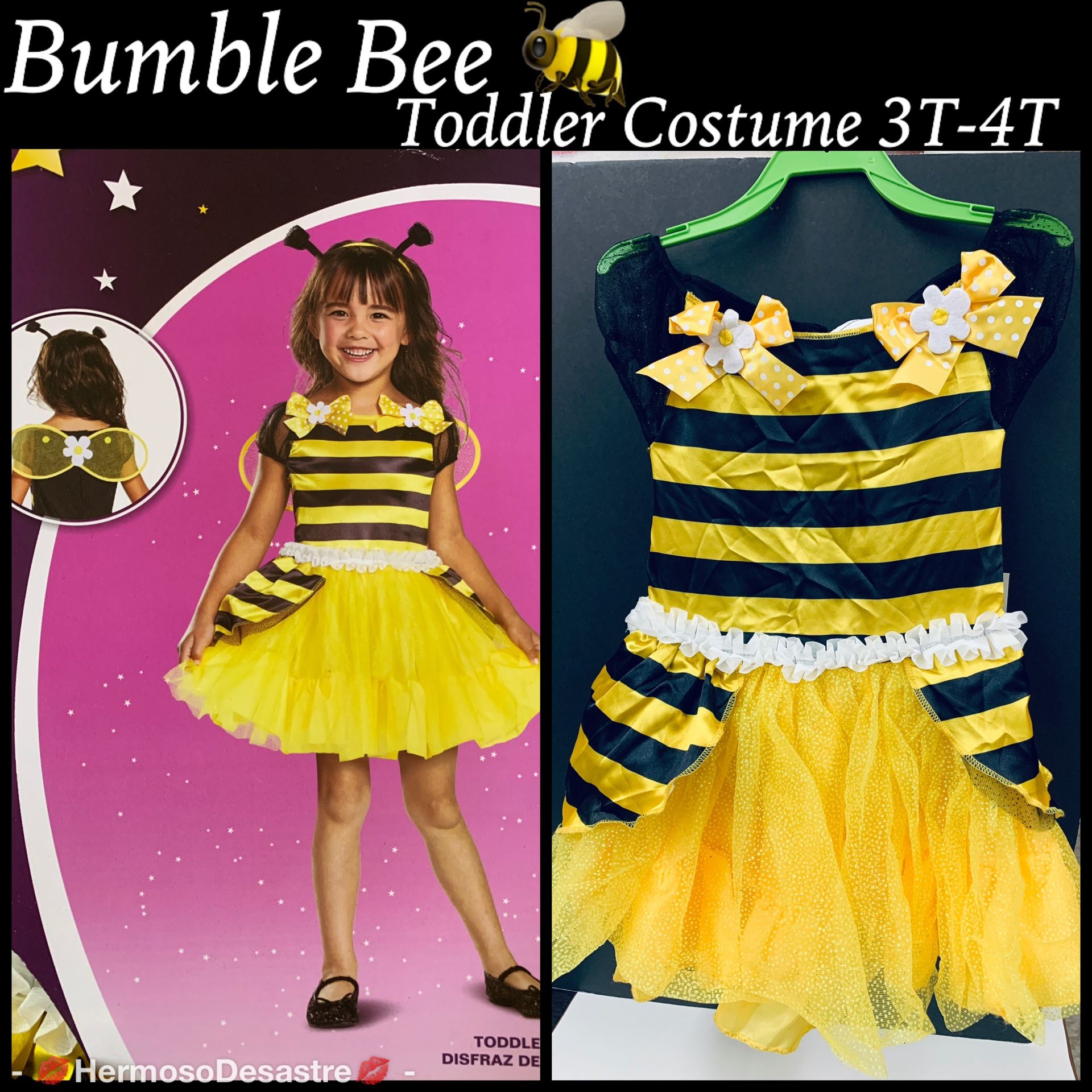 Bumble Bee toddler costume Size: 3T-4T