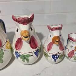 5 Rooster Pitcher Set 