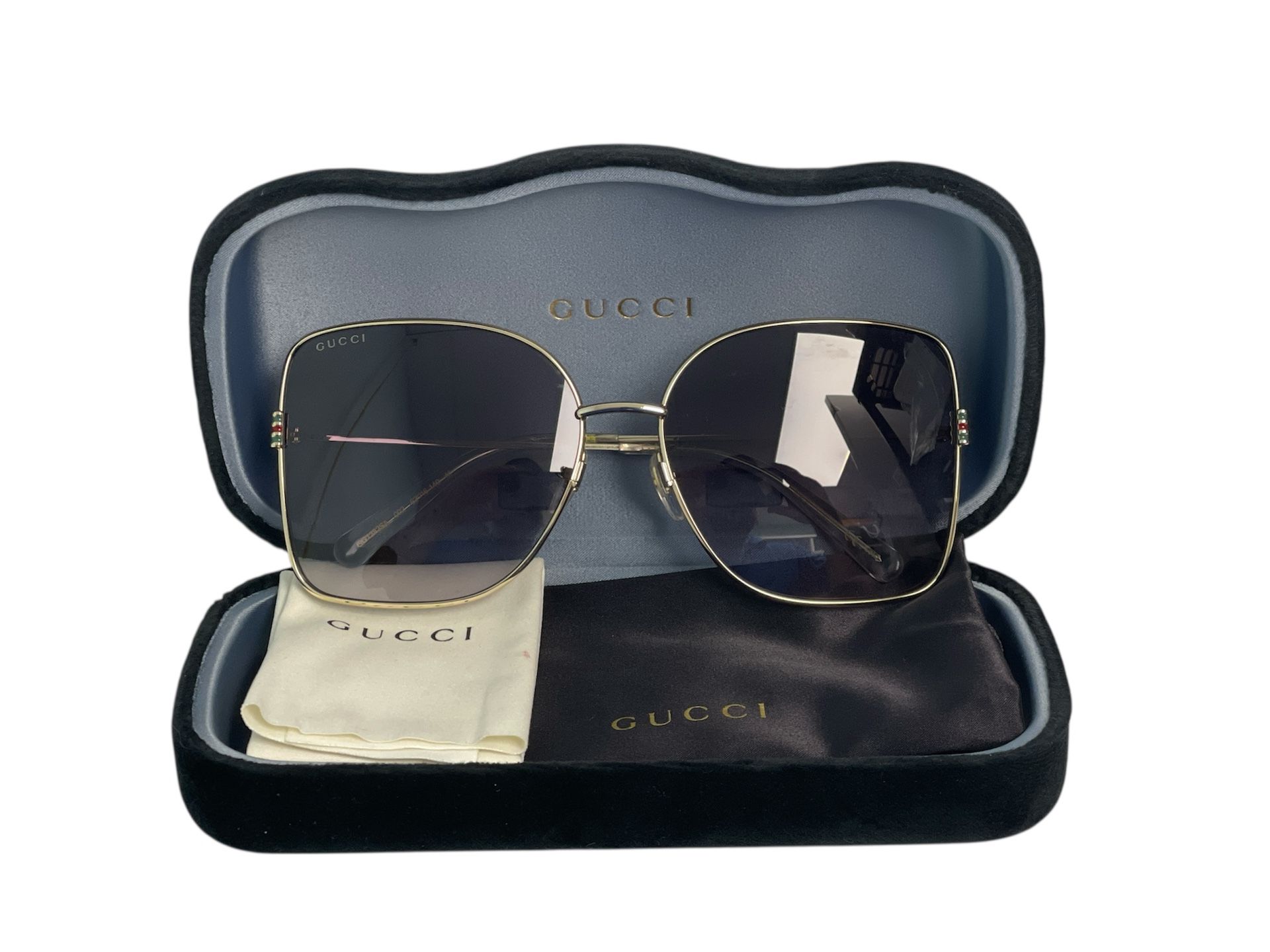 Gucci Women’s Square Metal Oversize Sunglasses