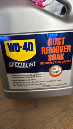 WD-40 Specialist Rust Remover Soak, One Gallon Safely Restore Rusted Surfaces to Bare Metal, Remove Tough Rust on Tools, Metal, Fasteners, Chrome, Cop