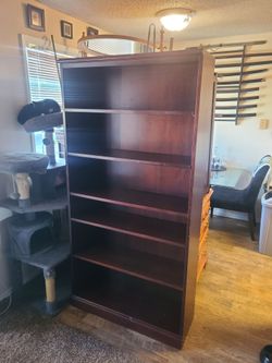 Tall Cherry Wood Bookshelf