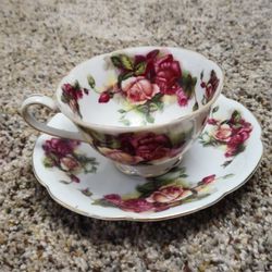 Royal Chelsea Tea Cup and Saucer With Roses