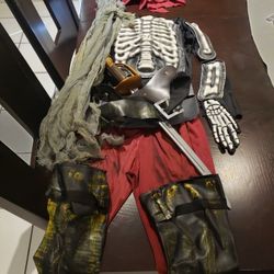 Pirate Skeleton Costume Boys Size 8/10