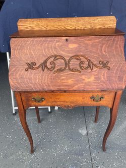 Vintage Antique Oak Secretary Desk