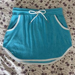 Y2K NOBO No Boundaries Baby Blue Velour Skirt 