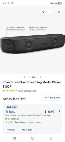 Roku Streambar Streaming Media Player 9102R