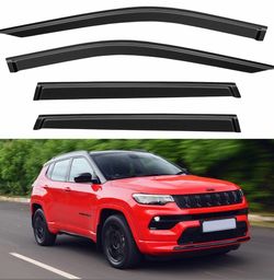YQAUTEC Window Visors Rain Guards For 2017-2026 Jeep Compass