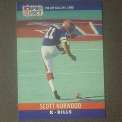 1990 Pro Set Scott Norwood Buffalo Bills #11 Kicker Football Card Collectible Vintage Sports NFL Trading Pro Professional
