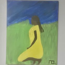 Lady In Yellow Painting 
