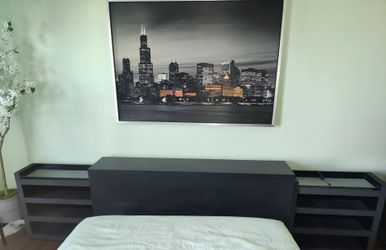 Ikea malm headboard with storage