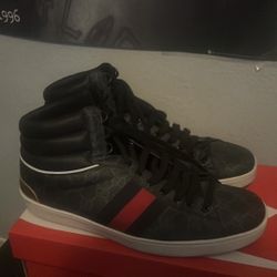 Gucci Men's Ace Gg Supreme High-Top Sneakers - Black