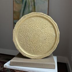 Vintage Etched Brass Wall Decor ( D14” ) firm on price