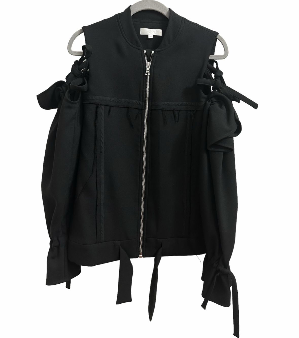 JH.ZANE Detachable Sleeve Cold Shoulder Jacket