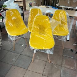 modern yellow dinning chairs 