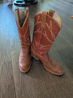 Texas brand Women's brown leather cowboy boots women's size 8EE