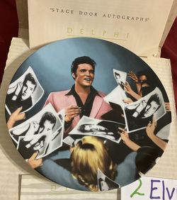 Elvis Presley collectors plates, “Stage Door Autographs” with papers