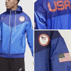 Nike Sportswear Team USA Windrunner Blue Olympic Paralympic Men’s sz S or M New