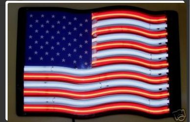 Neon United States of America sign