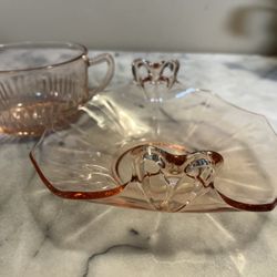 Set Of  Pink Depression Glass