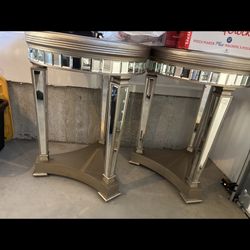 2 Glass Side Tables 