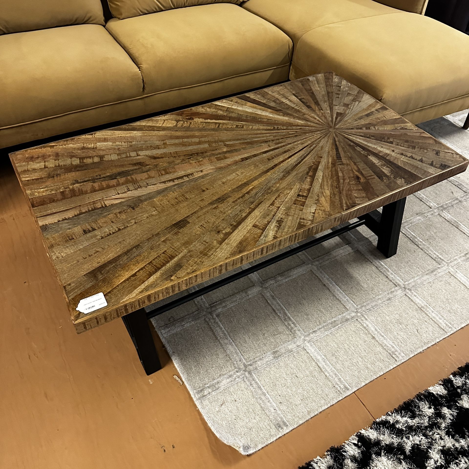 Pattern Coffee Table Metal Base