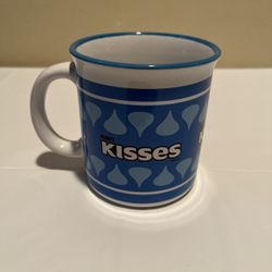 Hershey’s Mini Kisses Coffee Mug Blue White Galerie Collectible Chocolate Cup