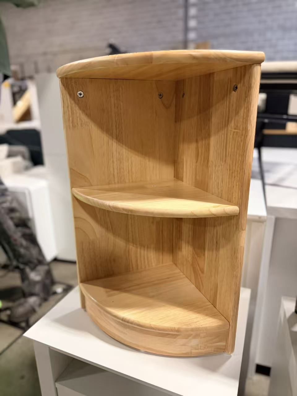 OOOK Rubber Wood Corner Cabinet, 2-Tier Toy Organizers and Storage $40