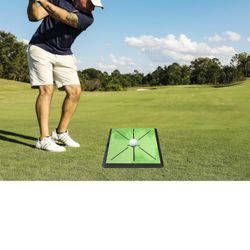 Golf Training Mat for Swing Detection Batting, Golf Swing Tracker Mat Shows Swing Path, Advanced Guides and Rubber Backing Golf Hitting Mat, Premium 