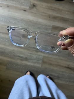 Clear chrome hearts glasses
