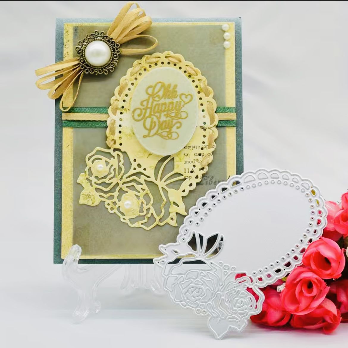 Pretty Card Making Die with Roses