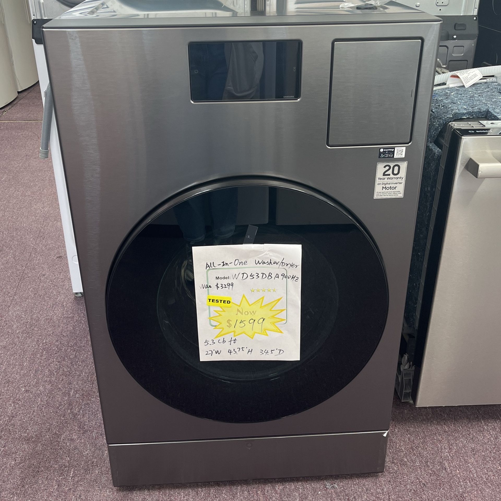 Washer And Dryer 2 In One New Open Box And 1 Year Warranty