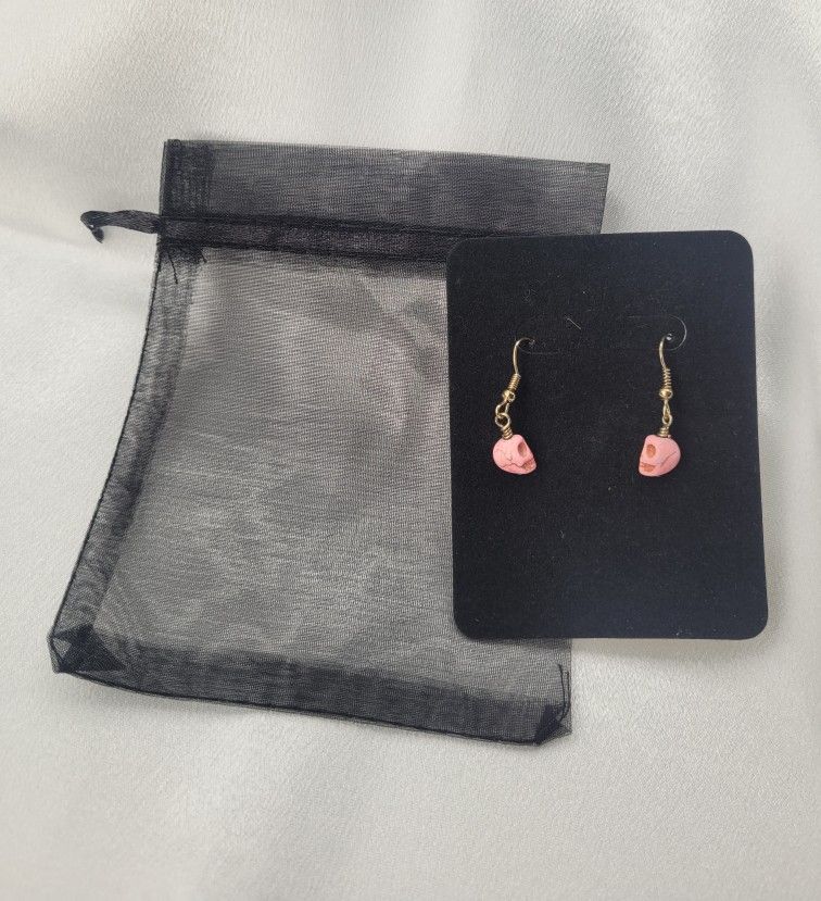 Pink Skull Earrings