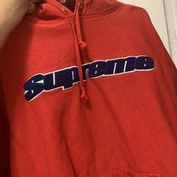 Red Large Supreme Hoodie
