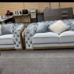 Luxurious blue couch