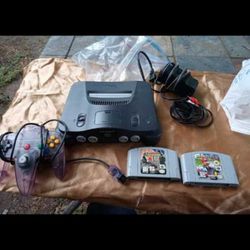 N64 With Two Games 1 Controller And Power Cord